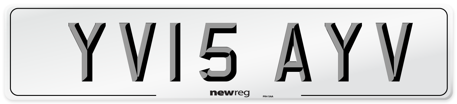 YV15 AYV Number Plate from New Reg